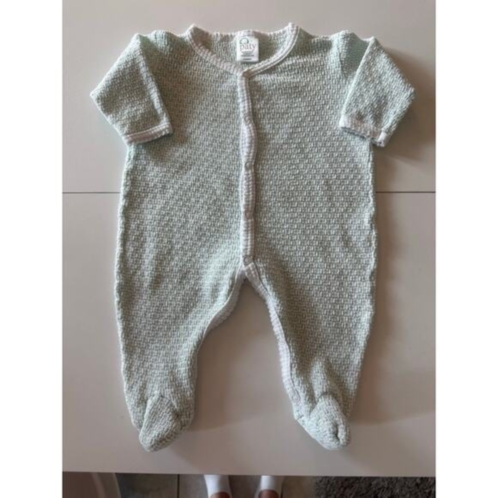 Soft Knit Baby Footie - Light Green